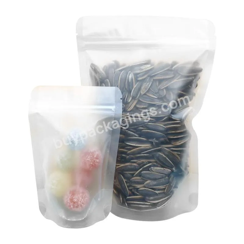 Spot wholesale frosted transparent self-supporting zipper bags