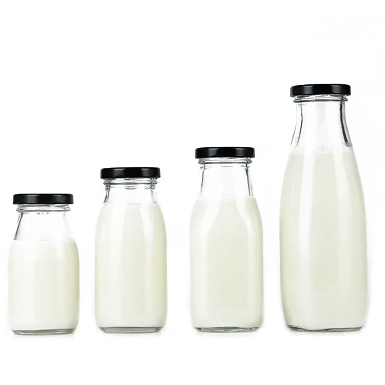 Spot wholesale silk mouth milk bottle glass milk bottle old yogurt 500ml milk glass beverage bottle 1000ml