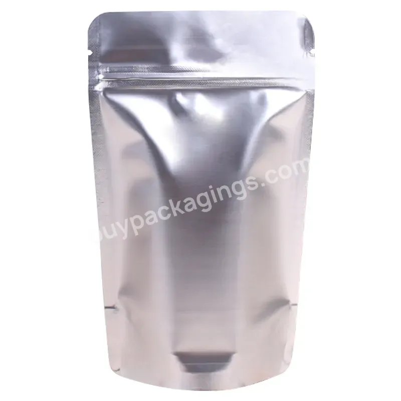 Spot Wholesale Silver Upright Bag Self-sealing Aluminum Foil Zipper Bag For Tea