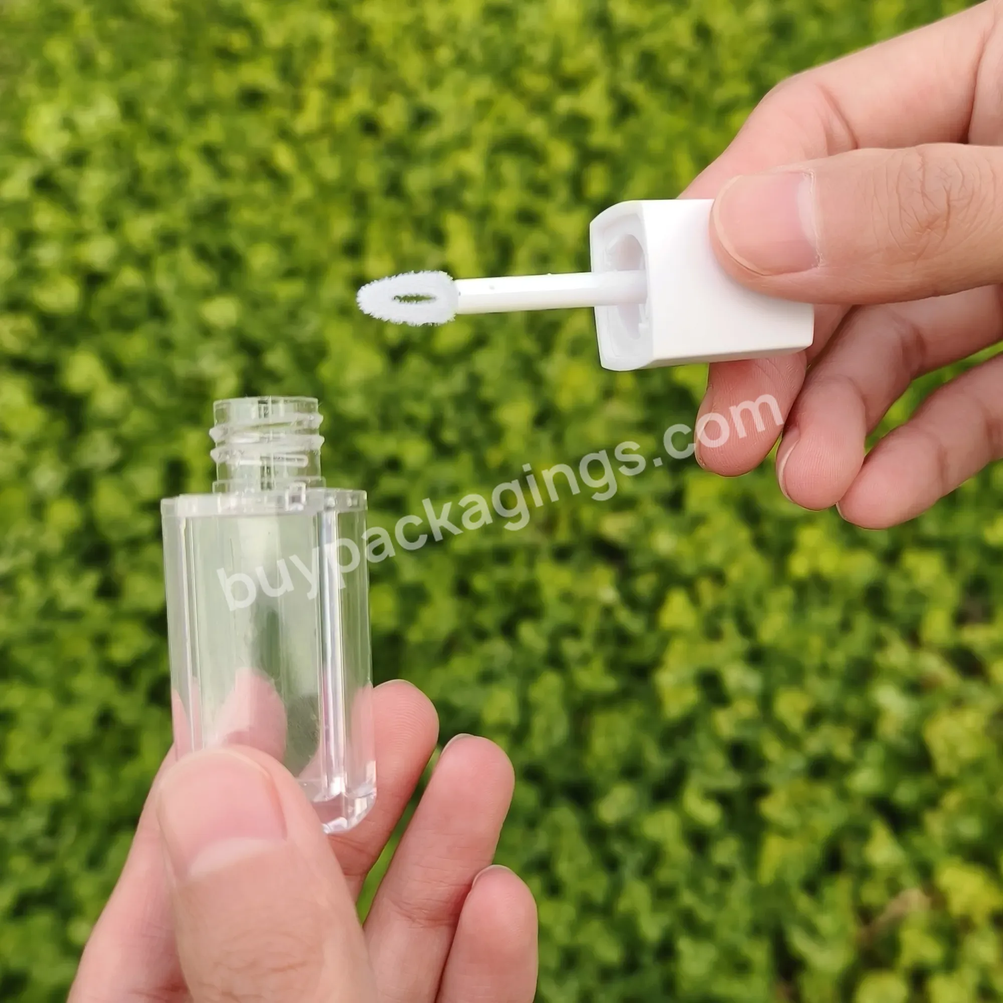 Square Clear Lipgloss Packaging 6.5ml Custom Cosmetic Empty Lip Gloss Tube High Quality Plastic Liquid Lipstick Container