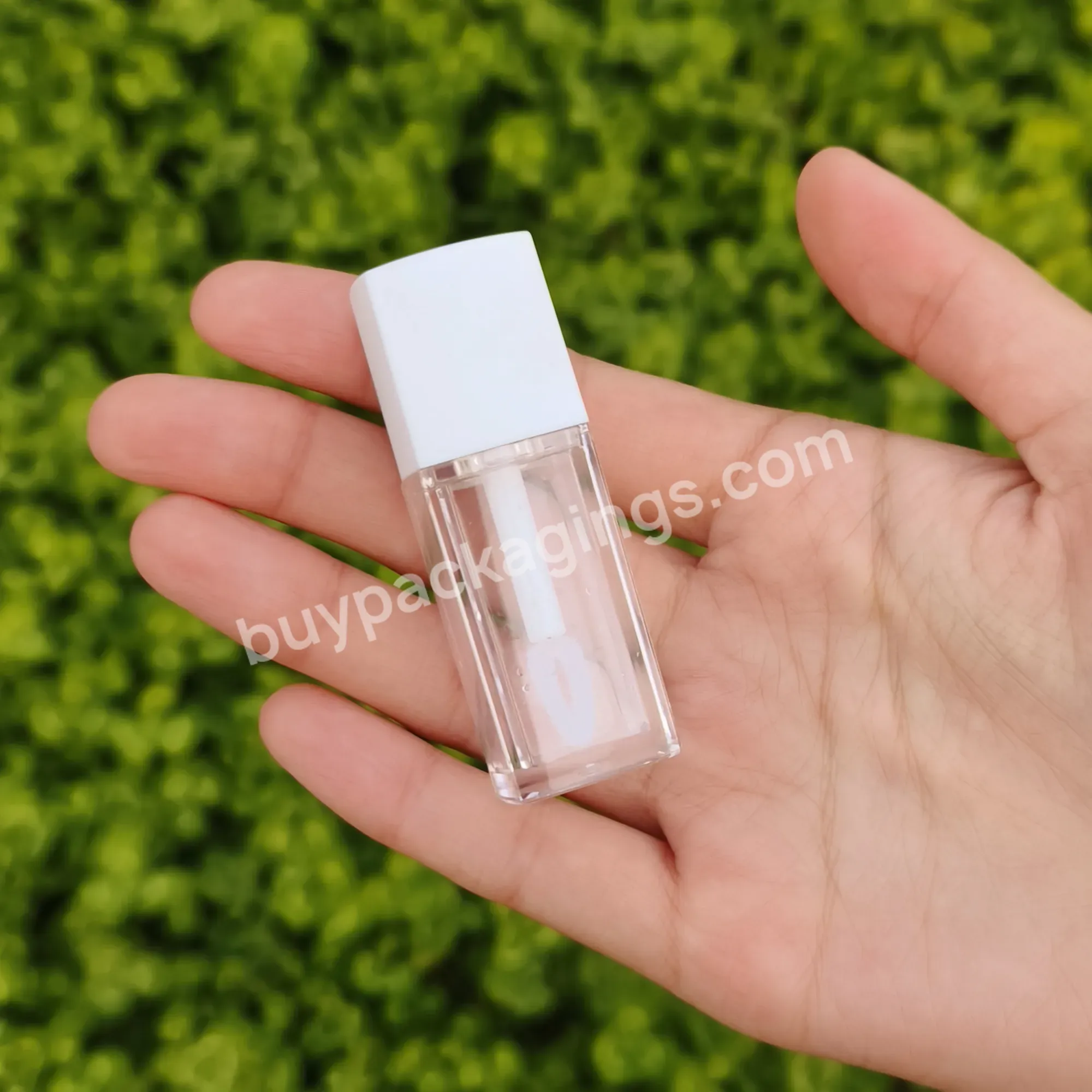 Square Clear Lipgloss Packaging 6.5ml Custom Cosmetic Empty Lip Gloss Tube High Quality Plastic Liquid Lipstick Container