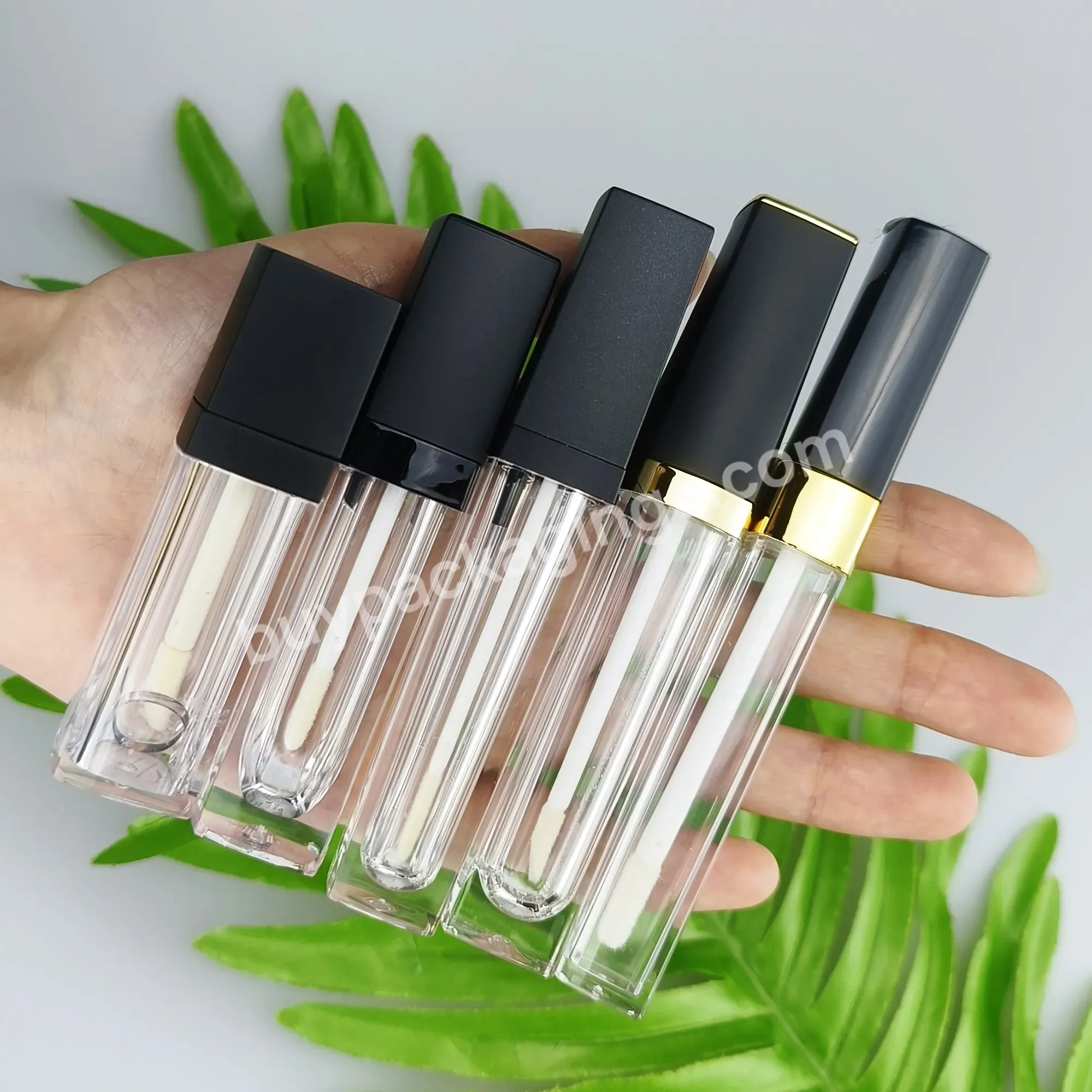 Square Clear Lipgloss Packaging Custom Cosmetic 5ml 6ml 9ml Empty Lip Gloss Tube High Quality Plastic Liquid Lipstick Container