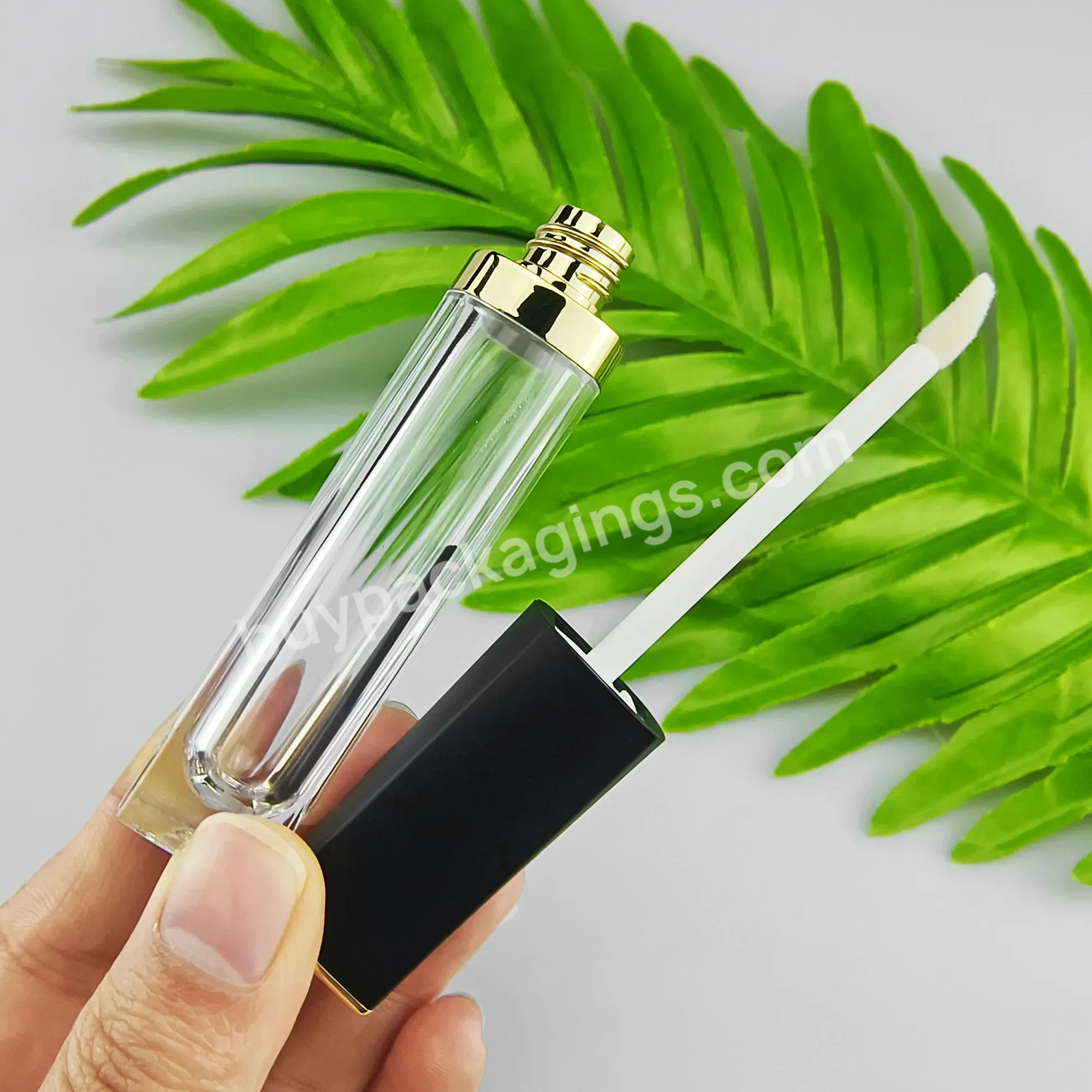 Square Clear Lipgloss Packaging Custom Cosmetic 5ml 6ml 9ml Empty Lip Gloss Tube High Quality Plastic Liquid Lipstick Container