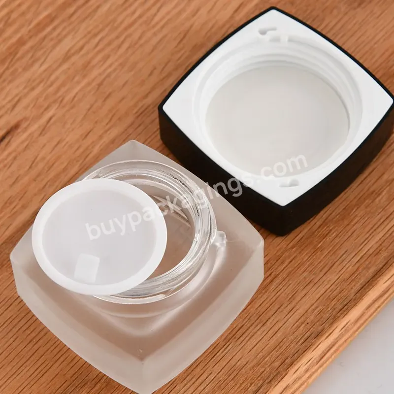 Square Face Cream Bottle 20g 50g Frosted Eye Cream Glass Empty Bottle Cosmetic Packaging Jar