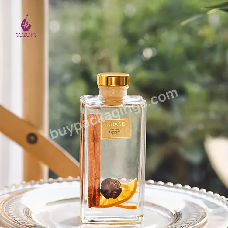 Square Glass Bottle Aromatherapy Aroma Reed Diffuser Bottle