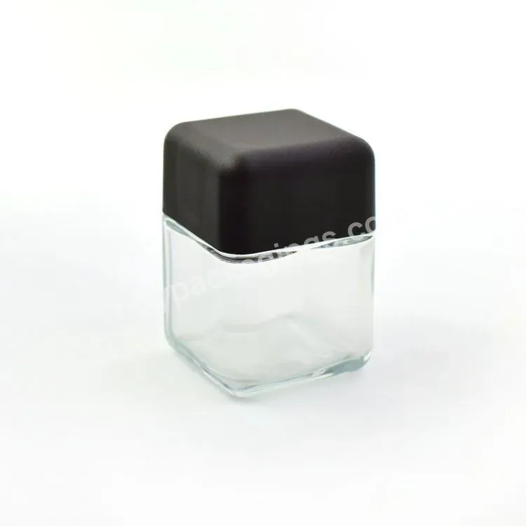 Square Glass Jar 1oz 2oz 3oz 4oz 5oz 6oz Wide Mouth Empty Hash Concentrate Glass Jar With Sealable Liner