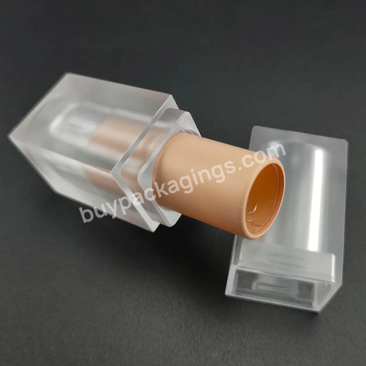 Square Lipstick Empty Case And Tube Plastic Unique Lipstick Tube Nice Mini Lipstick Container Replacement Core - Buy Replacement Core Empty Plastic Lip Balm Tube Cosmetic Container Makeup Packaging Lipstick Tubes Custom Logo Design,Lipstick Tube Lip