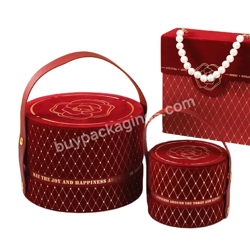 Square Round Camellia Wedding Supplies Packaging Box Engagement Wedding Box Holiday Gift Box Packaging Wholesale