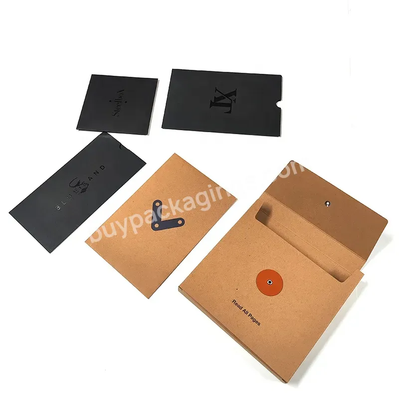 Square Shape Envelopes Black Paper Business Envelopes With Eyelet Paper Envelope With Cotton Rope