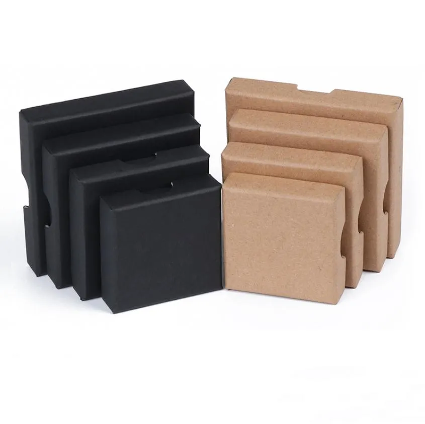 Square Ultrathin Lid And Base Kraft Key Chain Accessories Packaging Box Cheap Black Jewelry Boxes