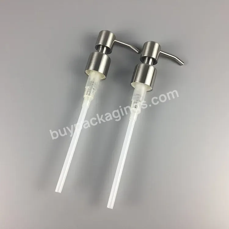 Stainless Steel Chrome Shampoo Soap Kitchen Wash Nozzle Dispenser Bottle Pump 24mm