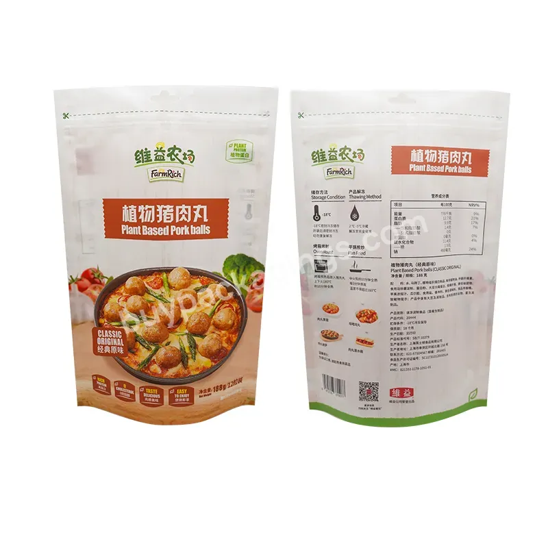 Stand Up High-quality Sealed Food-grade Transparent Waterproof Pouch Zip Lock Bag With Customized Logo
