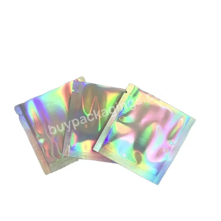 Stand Up Hologram Effect Mylar Foil Bags With Custom Logo Printed For Cloth Packing / Holographic Resealable Shipping Pouch