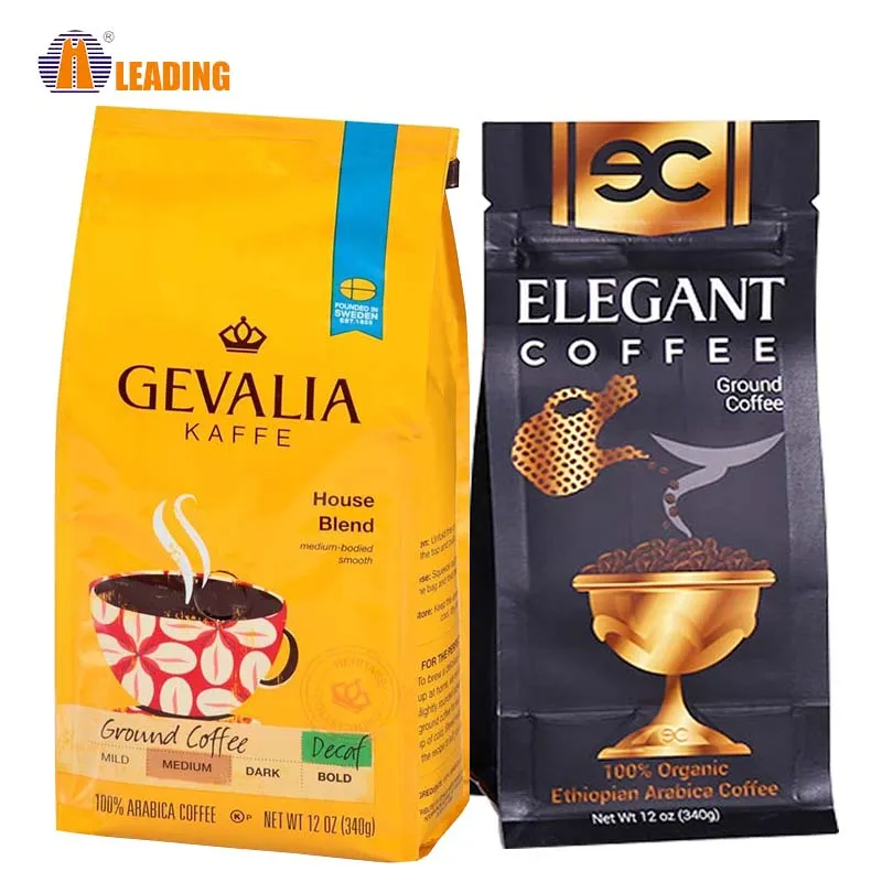 Stand Up Printed Aluminum Foil Tea Packaging Packing Colombian Bean Custom Coffee Bag Wholesale
