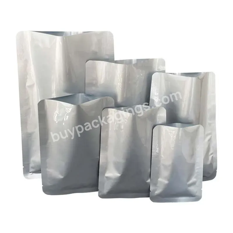 Stand Up Pure Aluminum Foil Silver Resealable Zipper Lock Food Packaging Doypack Bags Pouches