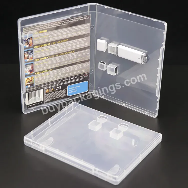 Standard 14mm Cd Dvd Case Usb Holder Plastic Usb Flash Drives Case Packaging Flash Drives Usb Storage Holder Box