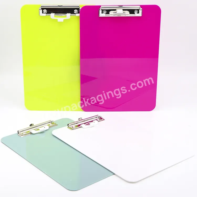 Standard A4 Letter Size Sublimation Clipboard Blank Students Office Nursing Clipboard With Pen Holder Plastic Clipboard