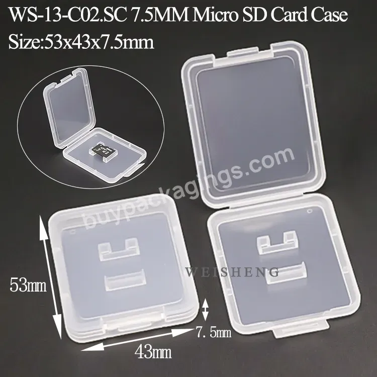 Standard Slim Sd Card Organizer Blank Original Speed Pp Plastic Square Mini Memory Sd Card Case Sd Tf Card Case For Micro