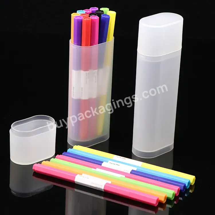 Stationary Hard Plastic Sunglasses Storage Box Packaging Light Pencil Case Custom Logo Desktop Round Square Pen Holder