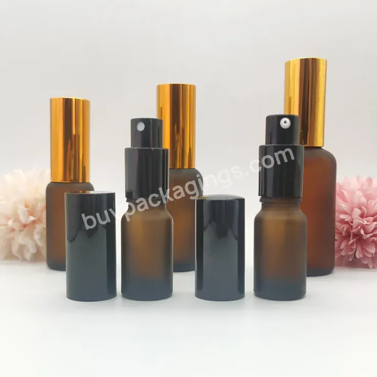 Stock 5ml 10ml 15ml 20ml 30ml 50ml 100ml Matte Amber Frosted Empty Glass Spray Bottle Cosmetic Spray Bottle