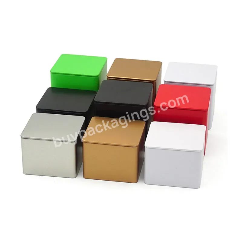 Stock 85*85*85mm 85*85*150mm Square Tea Storage Container Metal Tin Packaging Gift Box