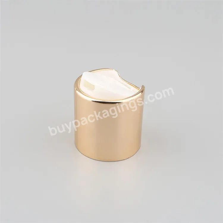 Stock Aluminum Gold Silver Screw Top Lid Disc Top Perfume Bottle Caps Press Cap Packaging 24/410