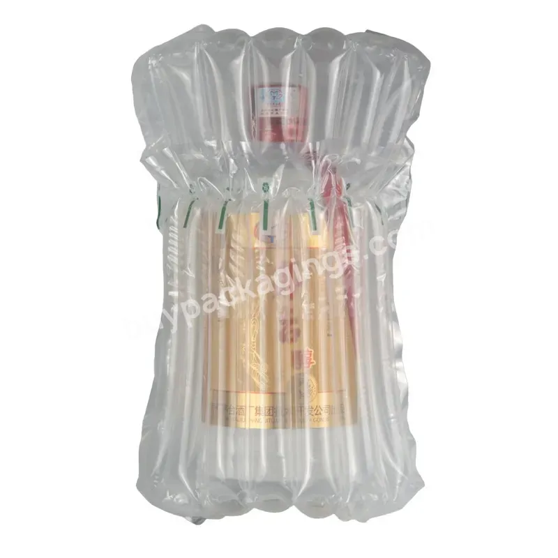 Stock Plastic Air Column Wine Bottle Wrap Packaging Anti-drop Air Bag Column Bubble Buffer Wrap