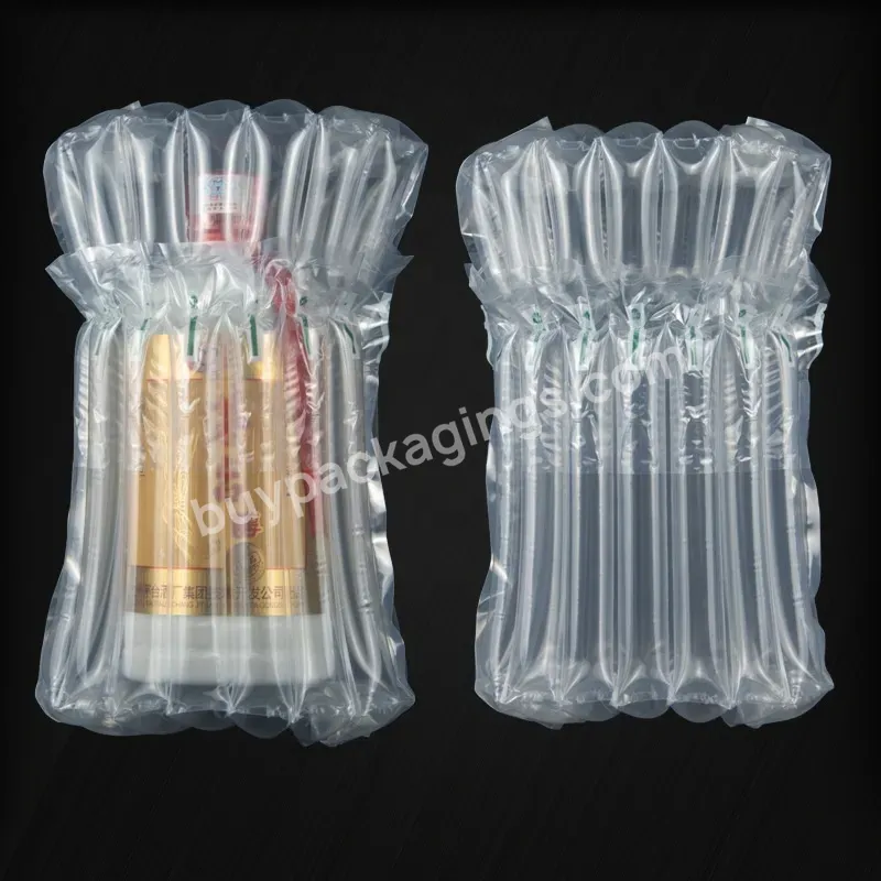 Stock Plastic Air Column Wine Bottle Wrap Packaging Anti-drop Air Bag Column Bubble Buffer Wrap