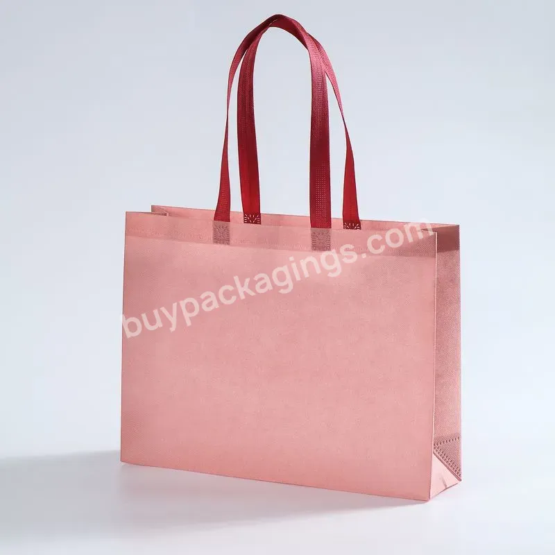 Stock Popular Recommendation Eco Recycle Waterproof And Leakproof Foldable L Non Woven Bag For Food Packing And Shopping - Buy Pp Non Woven Stock Bag For Shopping,Custom Printing Shopping Handle Non Woven Bag,Customized Printing Logo Non Woven Bag.