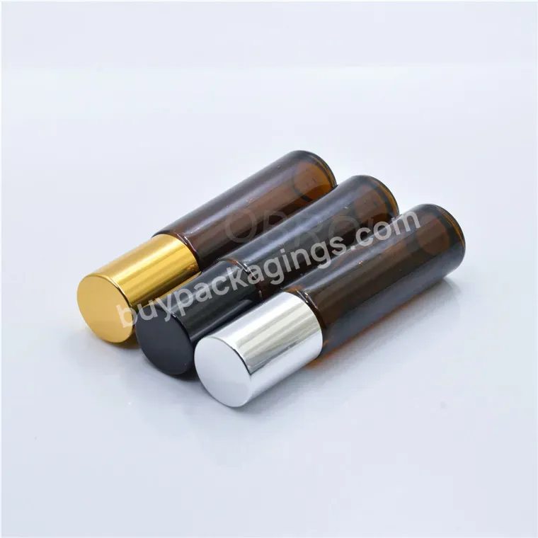 Stock Products Cosmetic Essential Oil Container 5ml 10ml Roll On Glass Bottle Steel Roller Ball Protect For Eye Cream