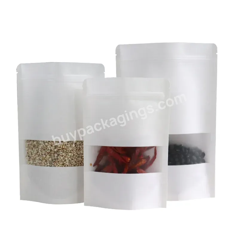 Stock Retail Paper Bags Low Moq Ziplock 26*35+5 Stand Up Paper Bags With Your Own Logo