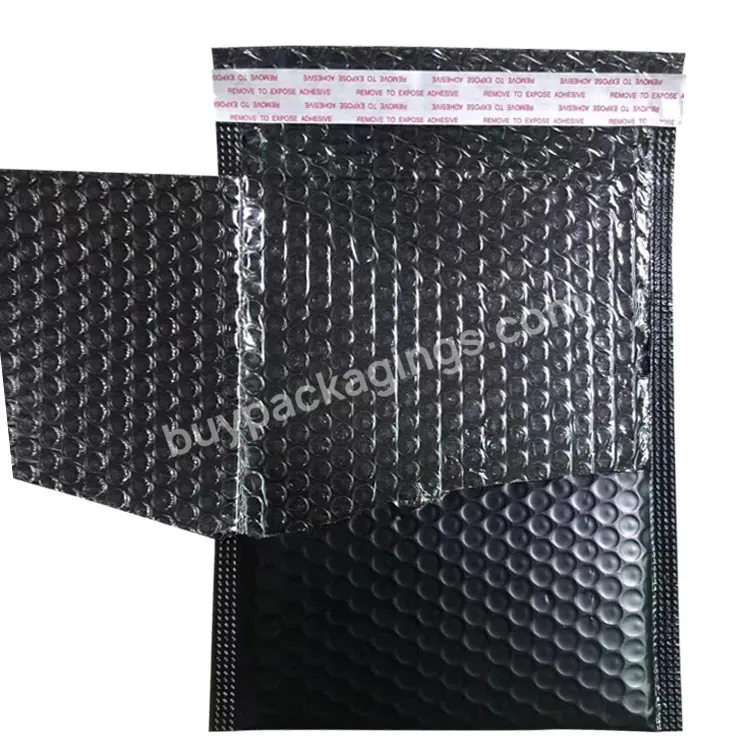 Stock Sizes Waterproof Padded Envelopes Black Bubble Mailers,Customized Logo Self Seal Protective Packaging Poly Bubble Bags.