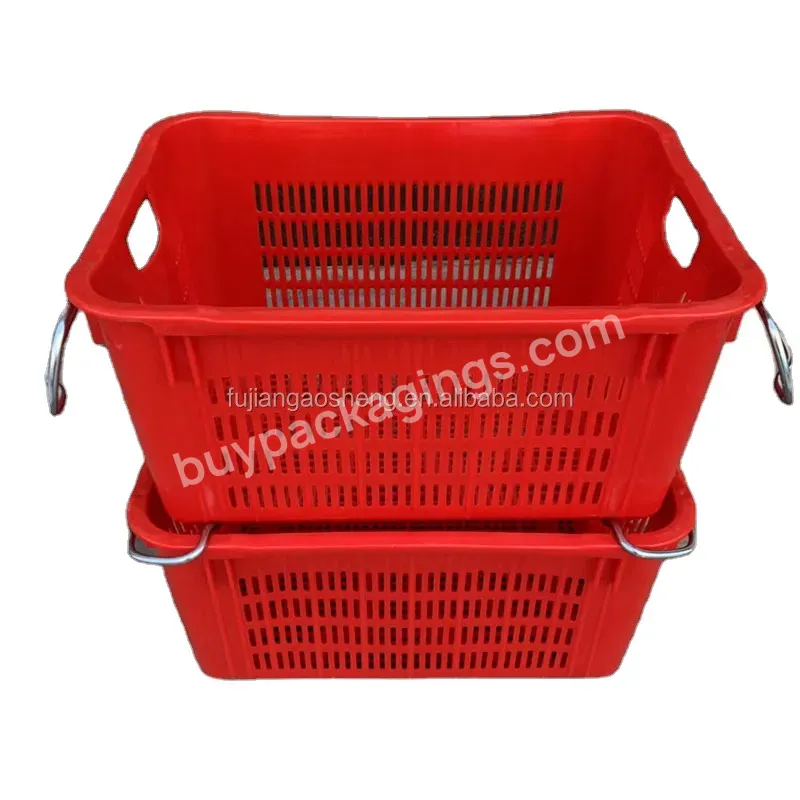 Storage Crate Box With Handle Wine Box Recycled Plastic Basket Vegetable And Fruit Plastic Milk Crates Logistics Packaging