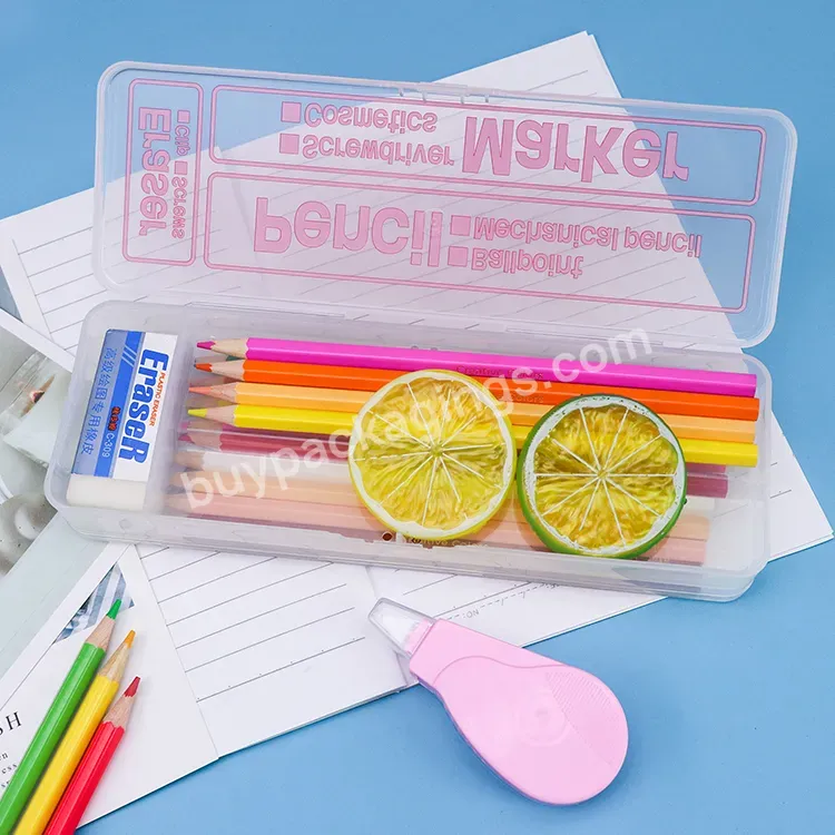 Storage Stationary Accessories Marker Pen And Pencil Case Ballpoint Pen Collection Box School Clear Pencil Case