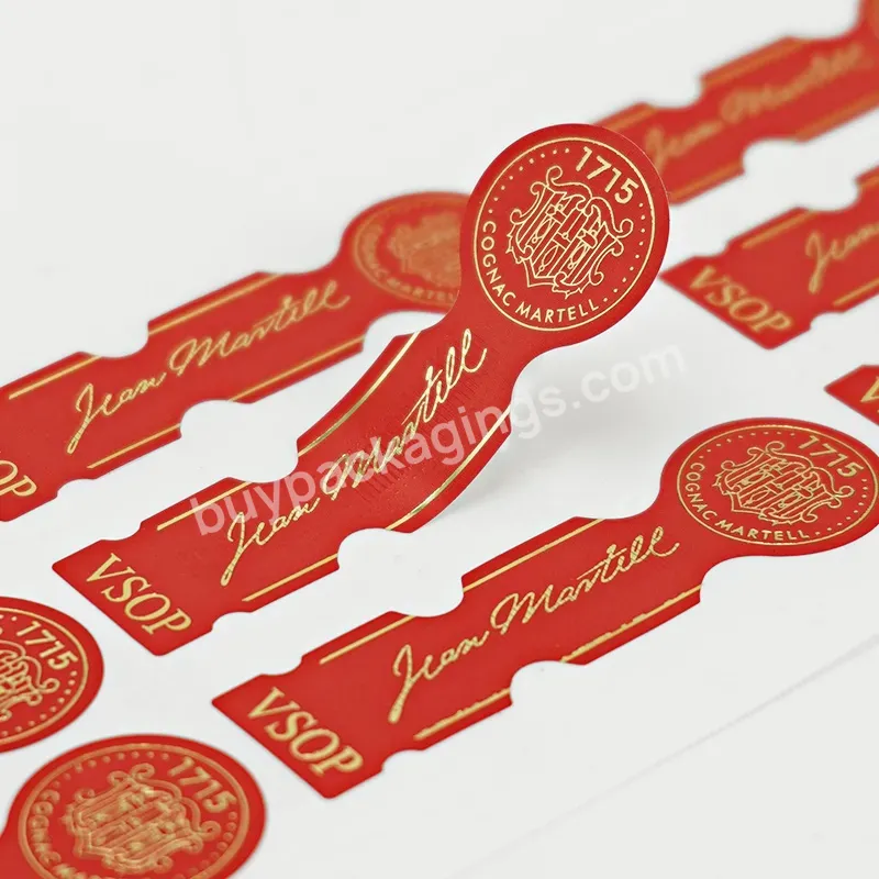 Strong Adhesive Permanent Sealing Sticker Custom Bottle Security Labels Tamper Proof Gold Foil Food Seals Sticker