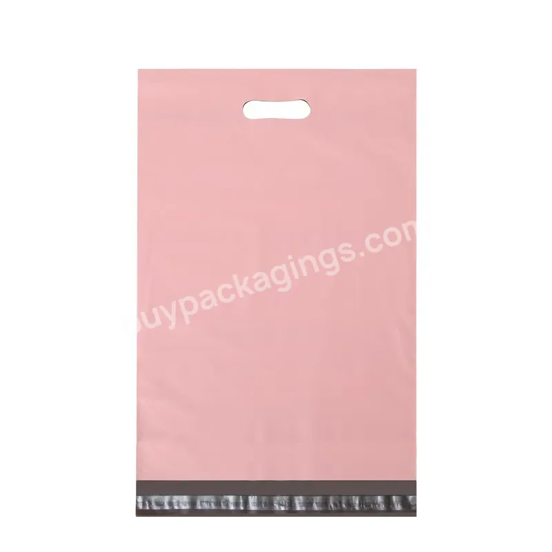 Strong Adhesive Pink Customize Color Mailers Packaging Bags Poly Mailing Bag With Handle For Box