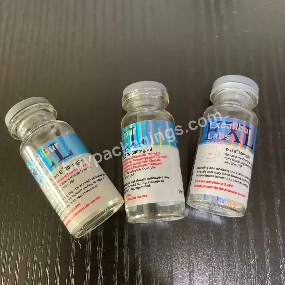 Strong Adhesive Vinyl Pharmacetuicals 10ml Vial Labels With Matched Boxes For Steroids