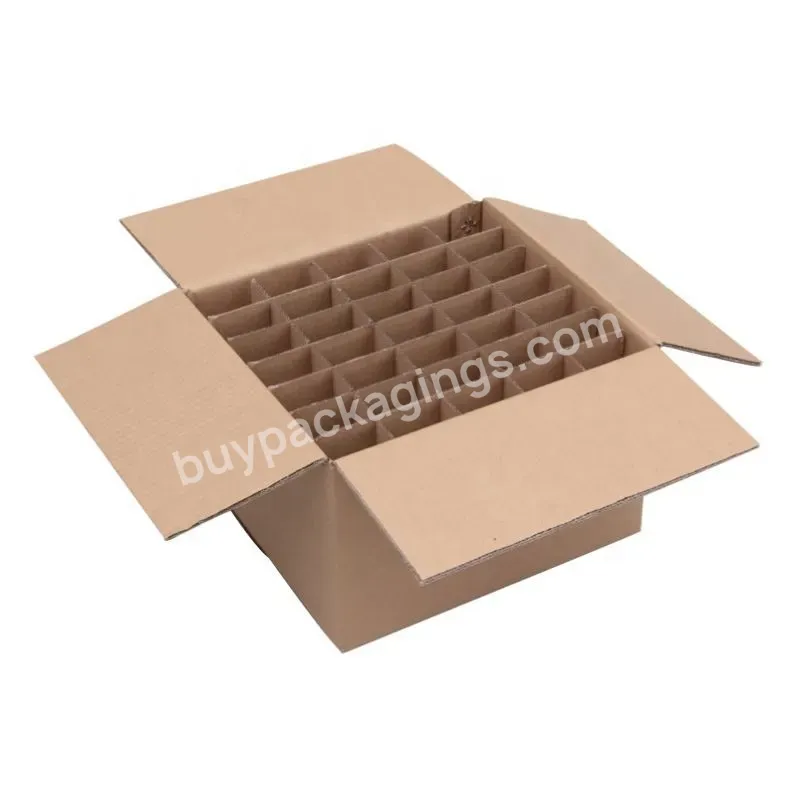 Strong Corrugated Cardboard Wine Box With Dividers Red Shipping Carton