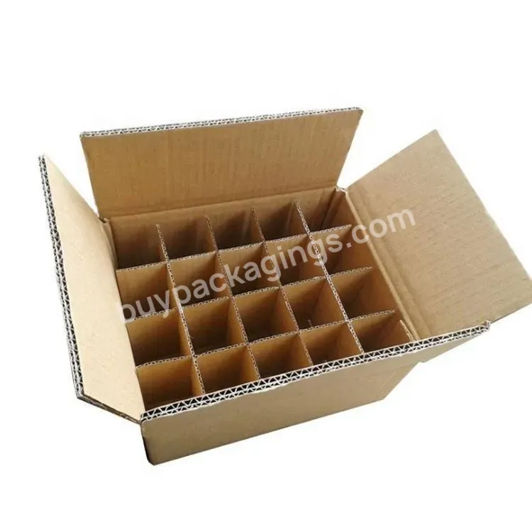 Strong Corrugated Cardboard Wine Box With Dividers Red Shipping Carton