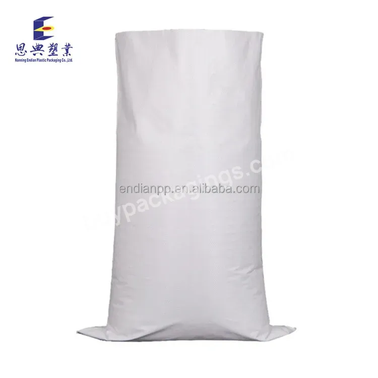 Strong Plain White Polypropylene Plastic Sacks 25 Kg 50 Kg Laminated Woven Bags