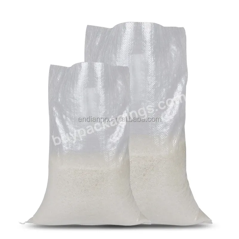 Strong Plain White Pp Plastic Sacks 25 Kg 50 Kg Laminated Woven Bags For Rice Sugar Grain Package