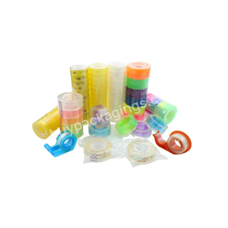 Students Used Candy Color Single Side Adhesive Colorful Small Transparent Tape Diy Rainbow Office Stationery Tape