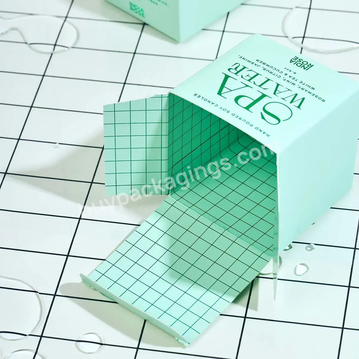 Style High Quality Digital Printing Green Folding Paper Box For Candle Custom Product Boxes