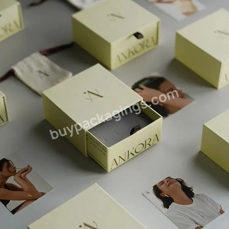 Stylish Paper Cardboard Box For Jewelry Custom Logo Text Paper Jewelry Boxes Drawer Jewelry Box Custom Logo