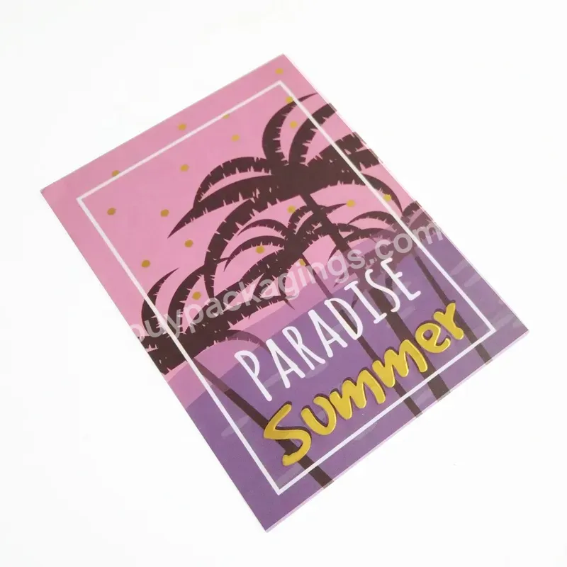 Summer Holiday Full Color Print Gold Foil Embossed Adhesive Label