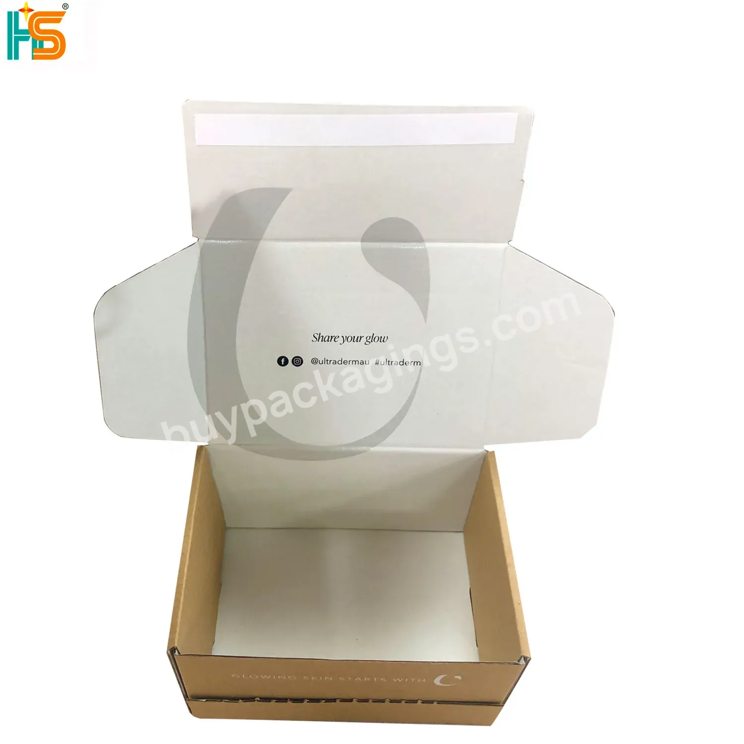 Sunglass 9x6x4 Shipping Carton Packing Mailer Box Packaging With Logo With Zipper Tear Strip Custom Logo Paper Box