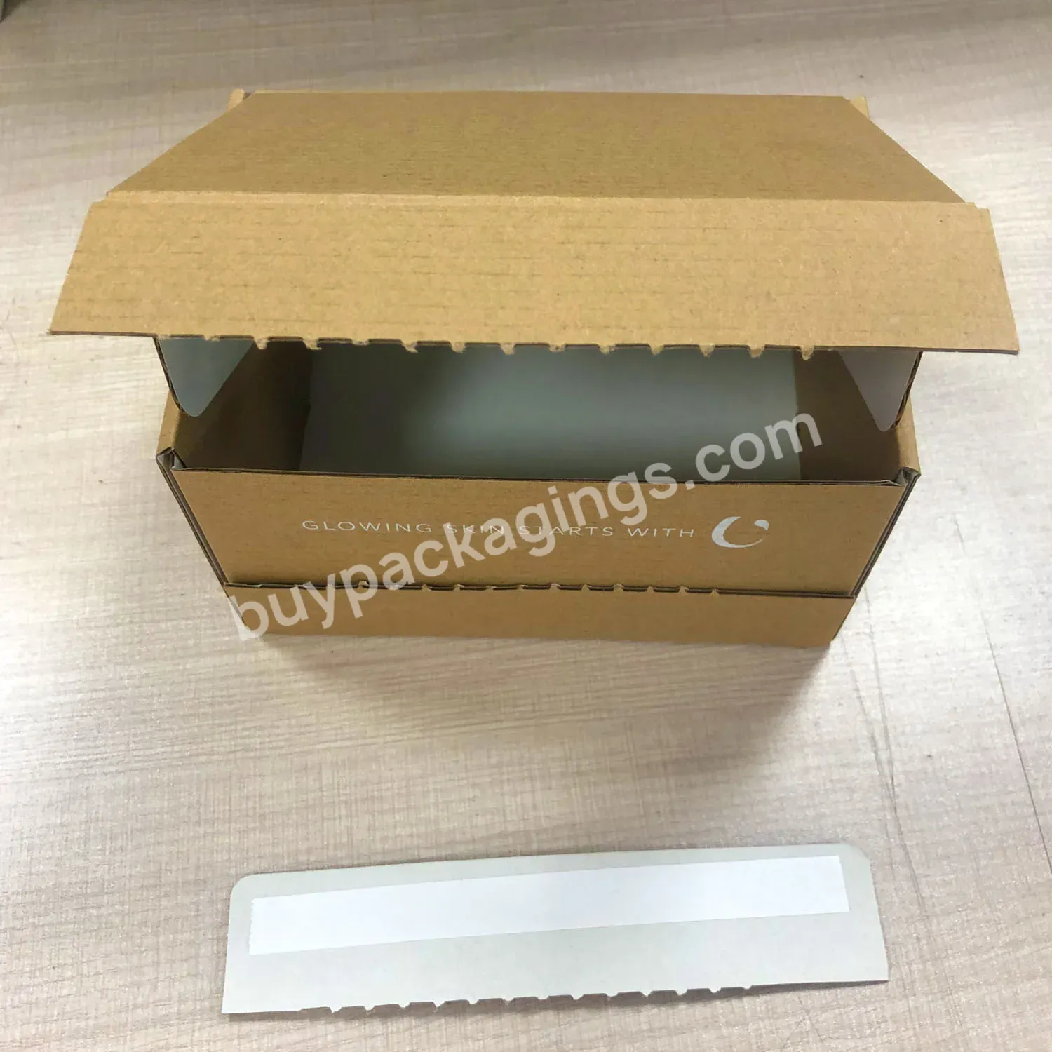 Sunglass 9x6x4 Shipping Carton Packing Mailer Box Packaging With Logo With Zipper Tear Strip Custom Logo Paper Box