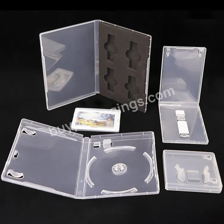 Super Clear Custom Logo Pen Drive Gift Box Flash Drive Holder Retractable Packaging Plastic Cd Case Usb Stick Blank Dvd Case