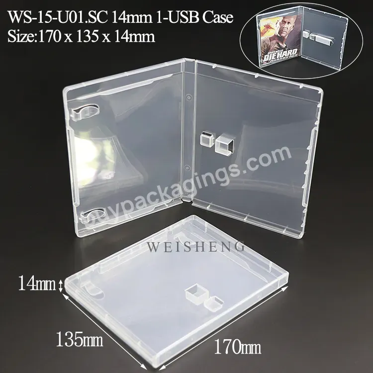 Super Clear Packing Storage Pp Material Usb Flash Drive Boxes Slim Plastic Flash Stick Bulk Usb Cd Stick Blank Dvd Case