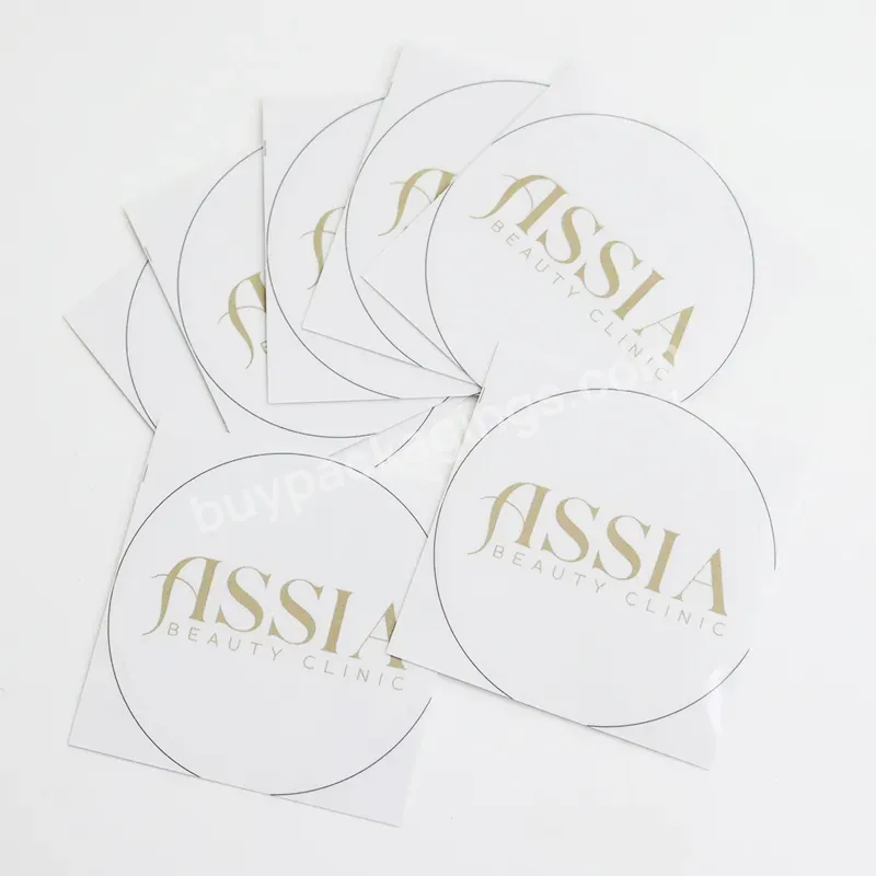 Super Low Moq Printing Custom Round Pvc Clear Transparent Logo Plastic Vinyl Stickers Label